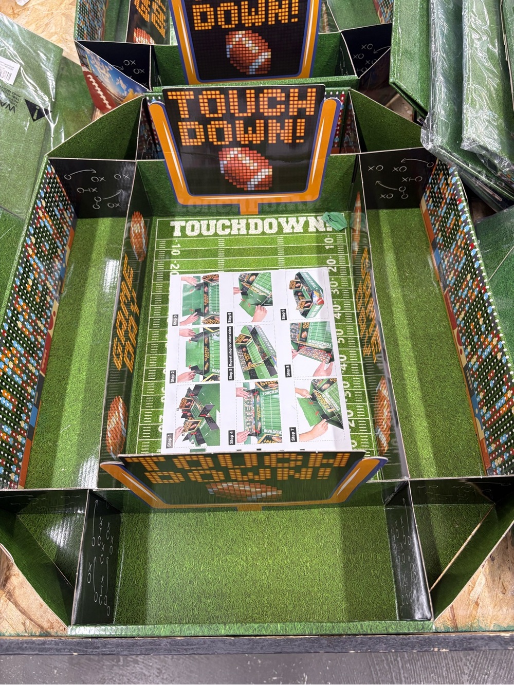 New In Package Green Football Snack Stadium Tray – Party Serving Platter